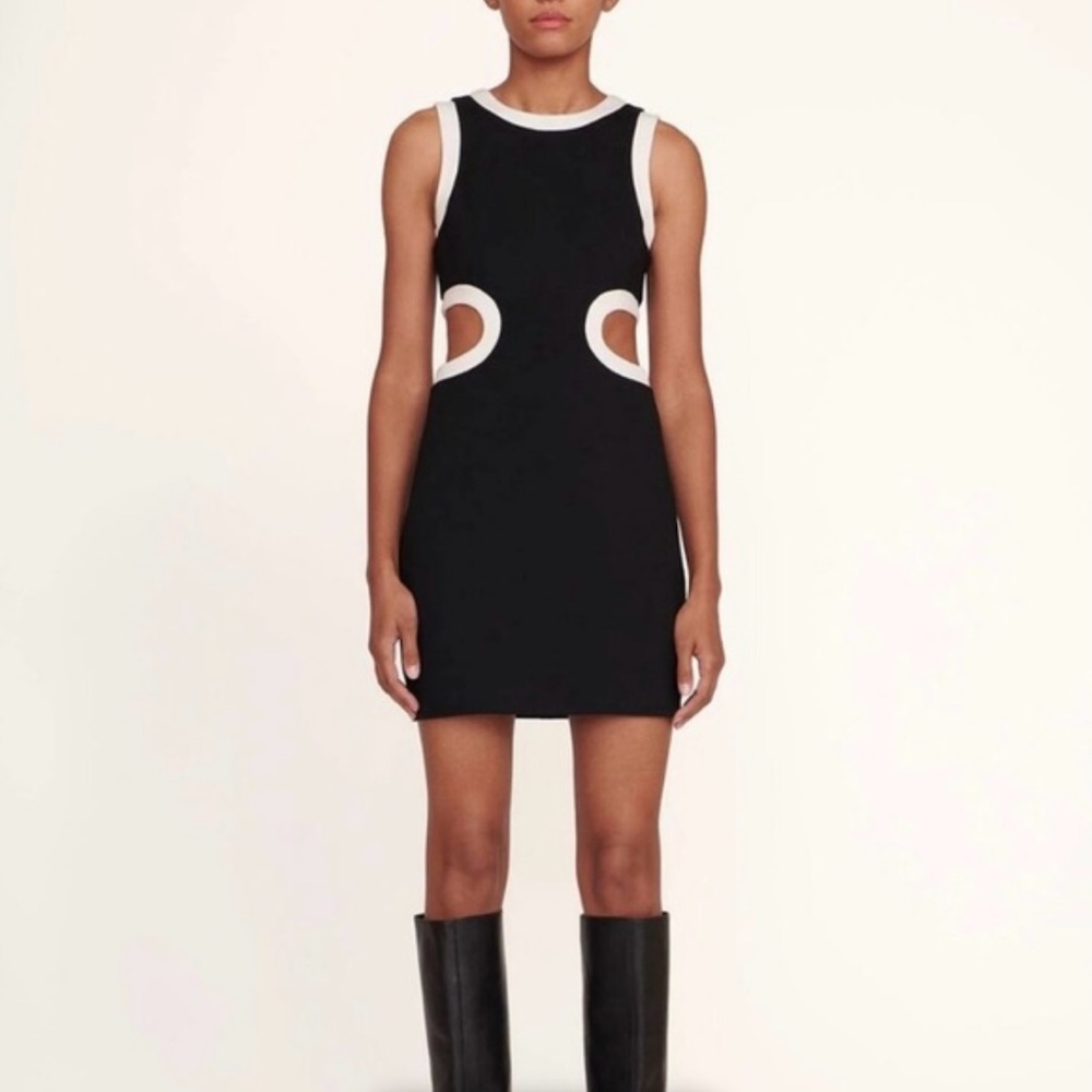 NWT Eva Franco Black and White Cut Out Mini Dress